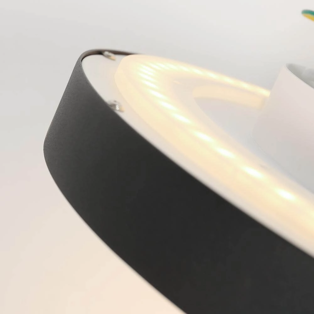 Sleek ceiling lamp Flady black Ø 40cm Steinhauer 8712746171846