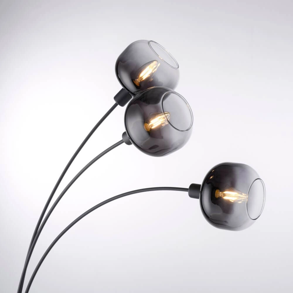 Black floor lamp Zea 3-light Just Light 4043689993764