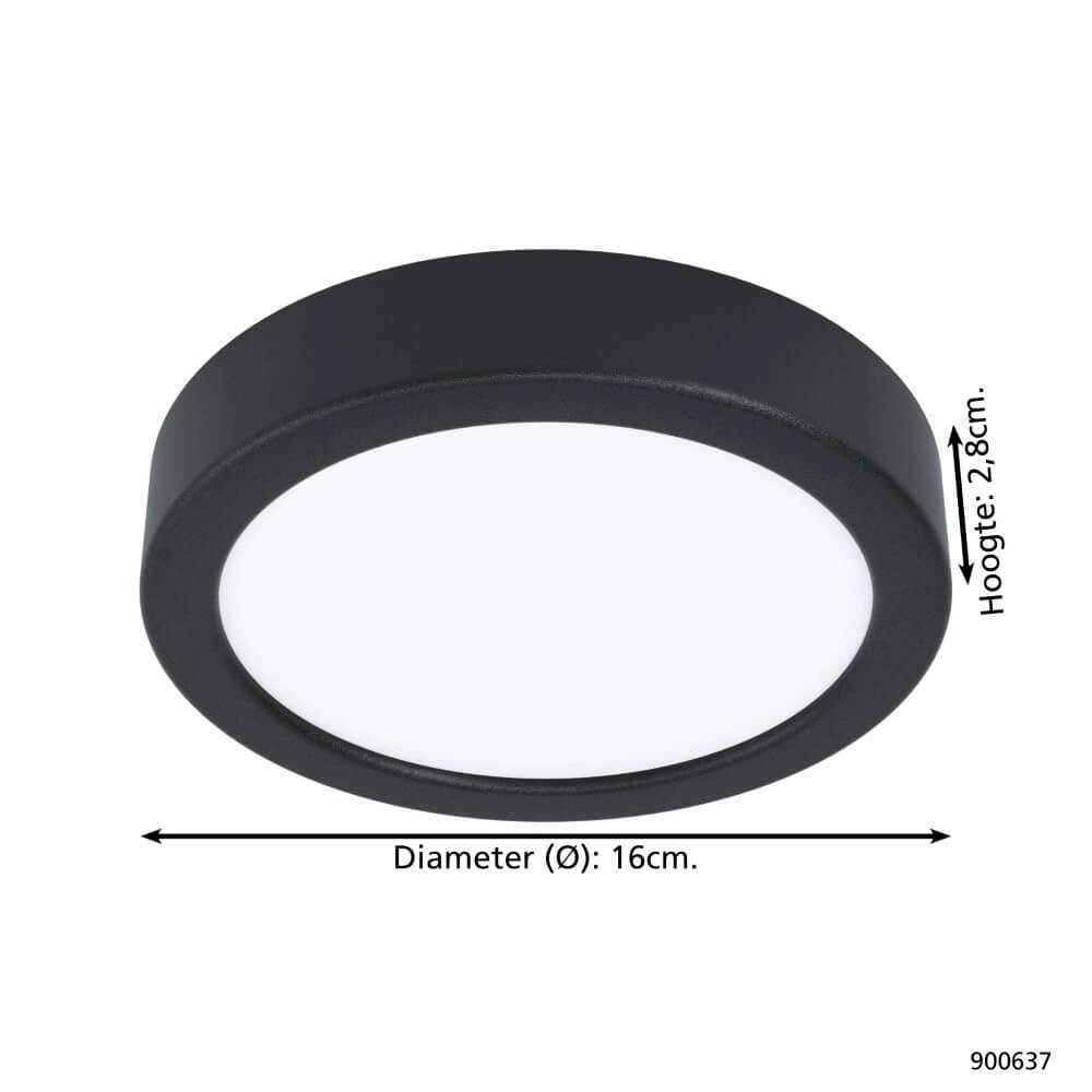 Bathroom lamp Fueva 5 IP44 - Black - Ø 16cm Eglo 9008606245215