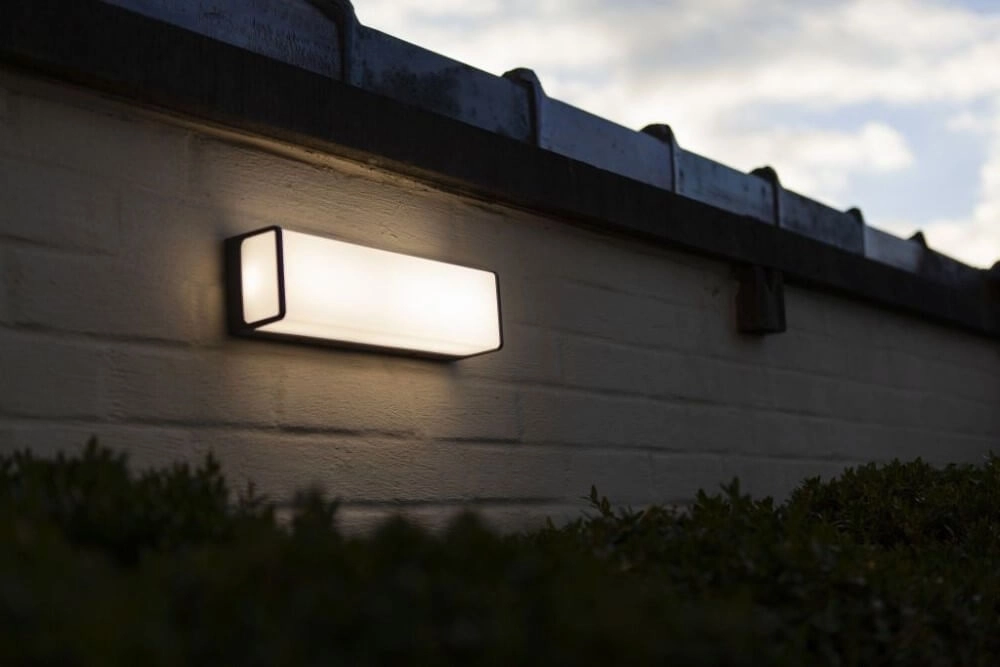 Anthracite wall lamp Doblo rectangular Lutec 6939412014296