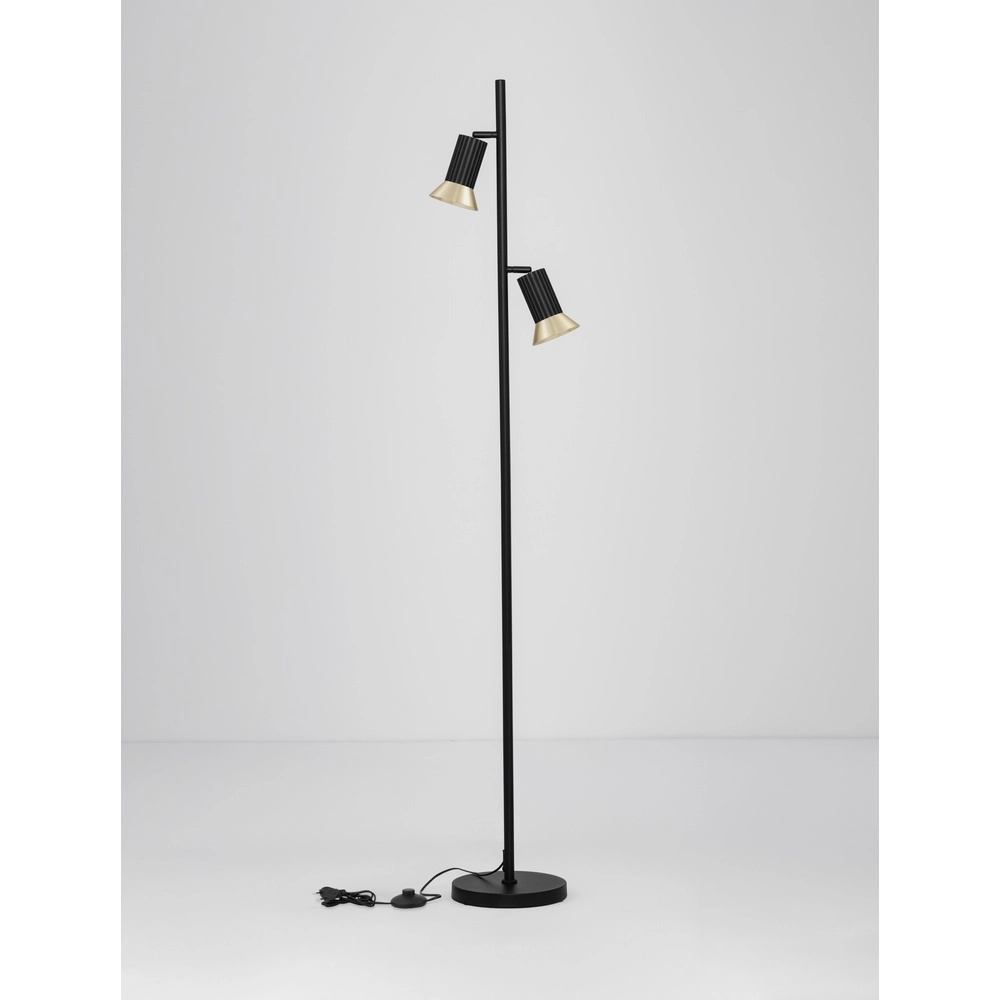 Design floor lamp Luvia black with gold Lyora 5212017475619