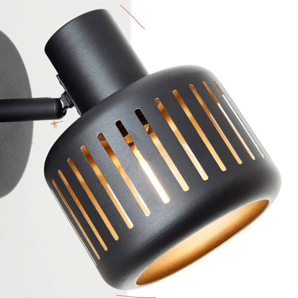 Black wall lamp Tyas black with gold Brilliant 4004353424311