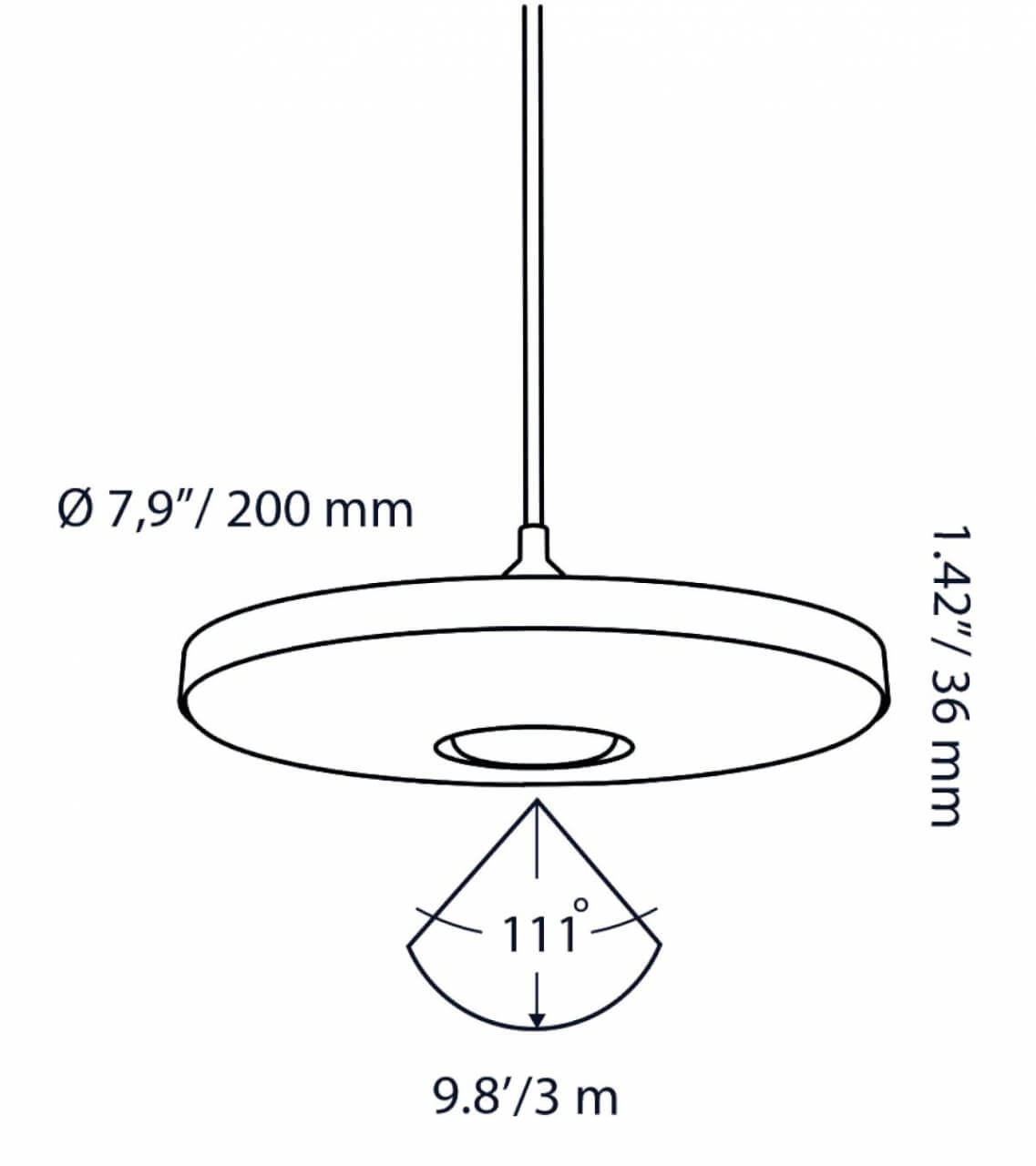 12 volt hanging lamp DISC PENDANT In-lite 8717051005015