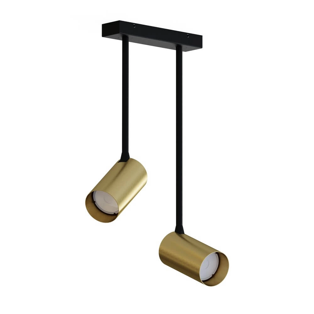 Gold surface-mounted spotlight Mono Long 2-light