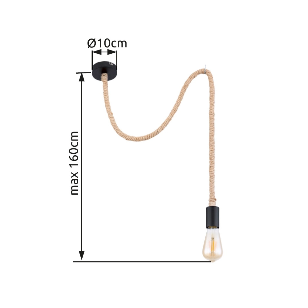 Rope lamp Ulleu Black Globo 9007371383917