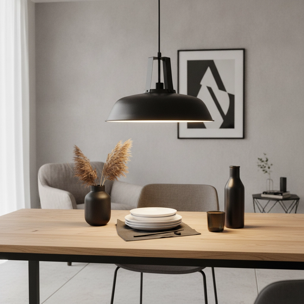 Country pendant lamp Nero Ø 45cm