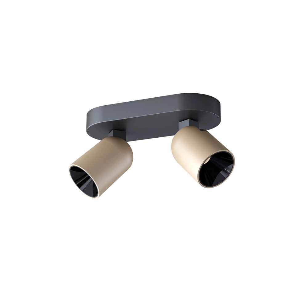 Ceiling lamp Houston 2-light black with champagne