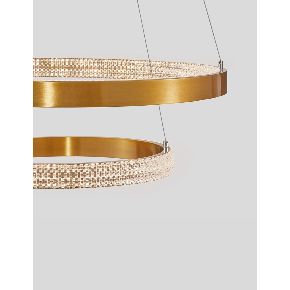 Pendant lamp Preston gold Ø 60cm double Lyora 5212017424105