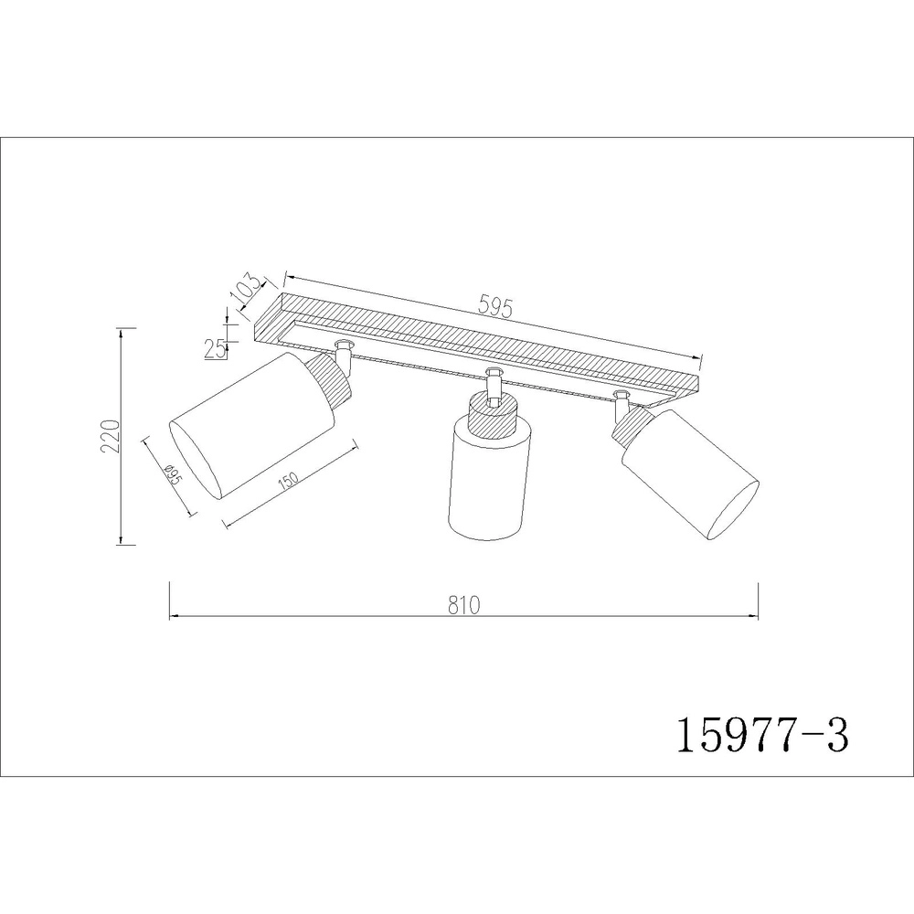 Ceiling lamp Rowena 3-light wood Globo 9007371580361