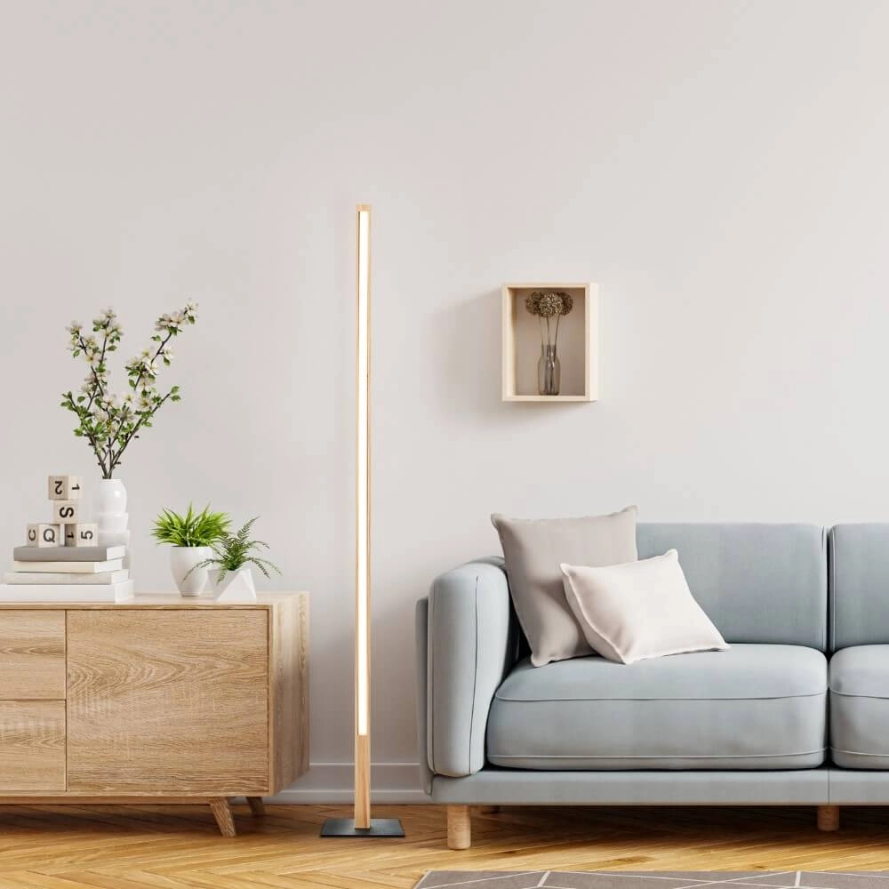 Wooden floor lamp Arion 120cm Brilliant 4004353425776
