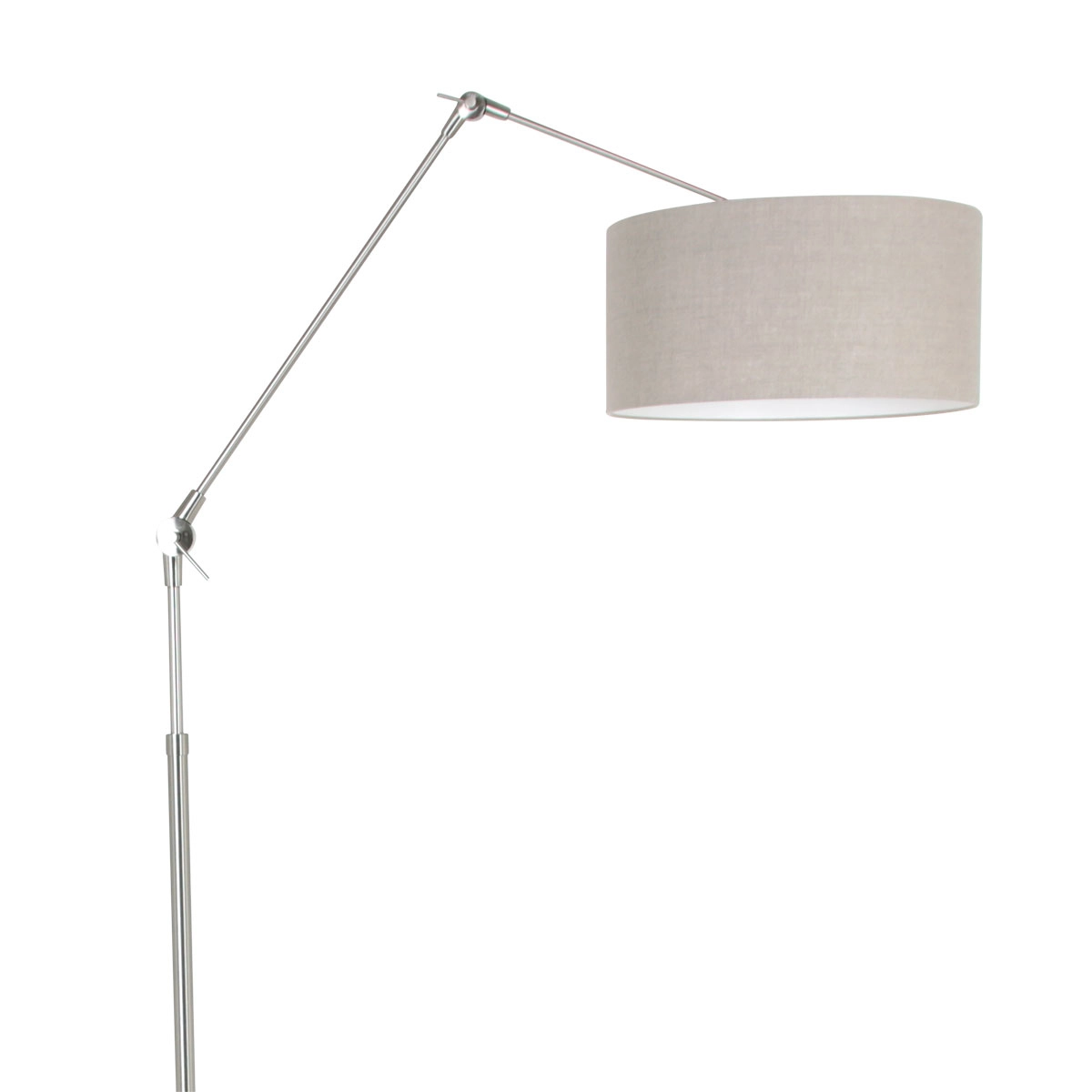 Floor Reading Lamp Prestige Chic Stainless steel with 40cm taupe lampshade Steinhauer 8712746145717