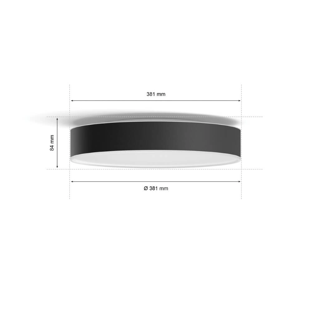 Ceiling light Hue Enrave M - White Ambiance Ø 38.1cm black Philips 8718696176443