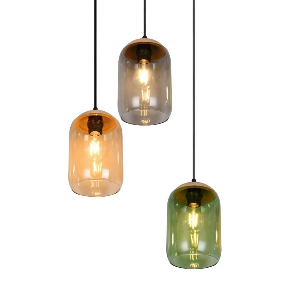 Glass Dining Table Lamp Cork 3-light Trio 4017807622980