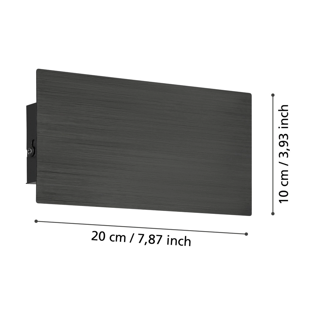 Sleek wall lamp Talamello 20cm - black - led Eglo 9008606316458
