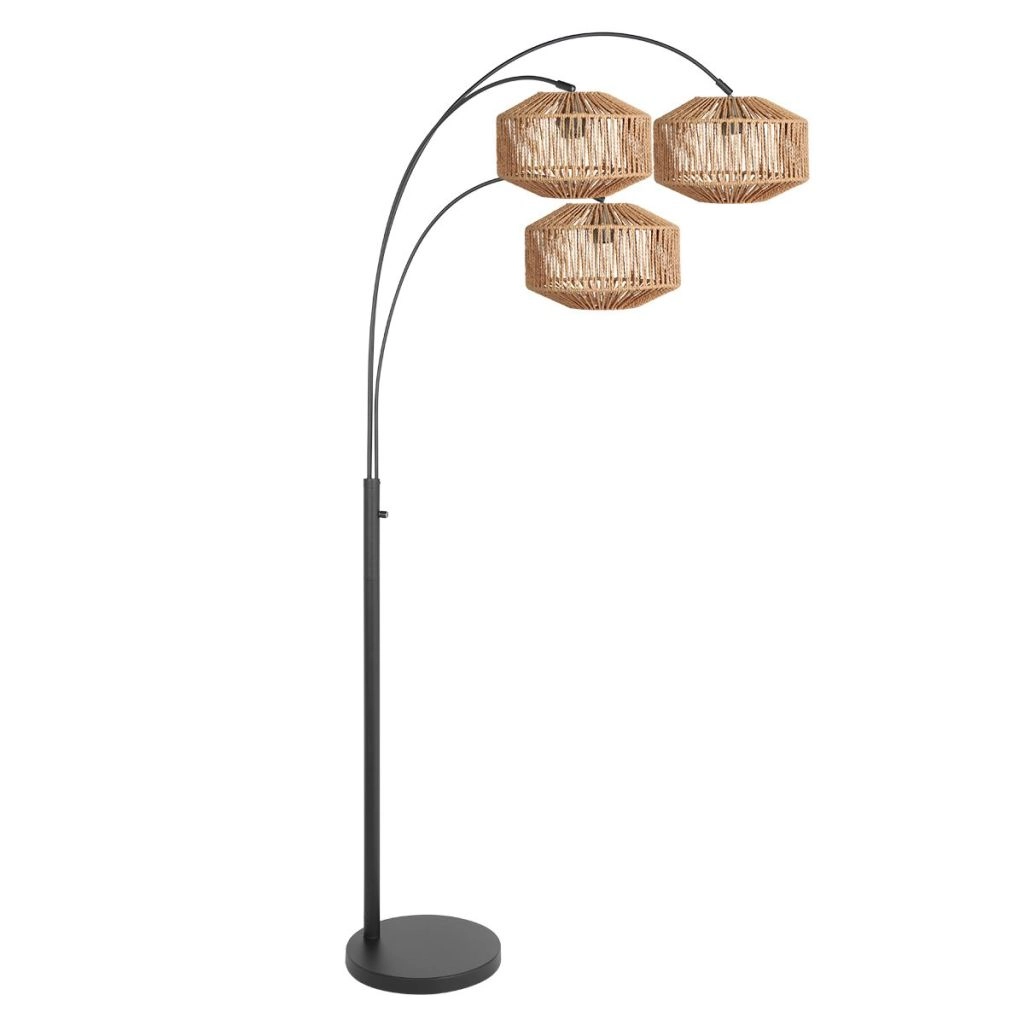 Floor lamp Sparkled Light with rattan hoods
