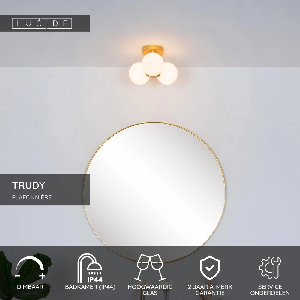 Ceiling lamp Trudy Gold 3-light Lucide 5411212741011