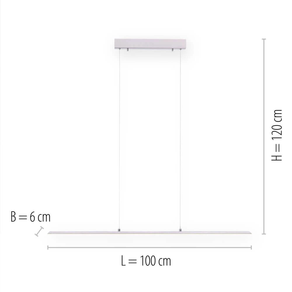 Design hanging lamp Pure Lite 100cm metal Paul Neuhaus 4012248344842