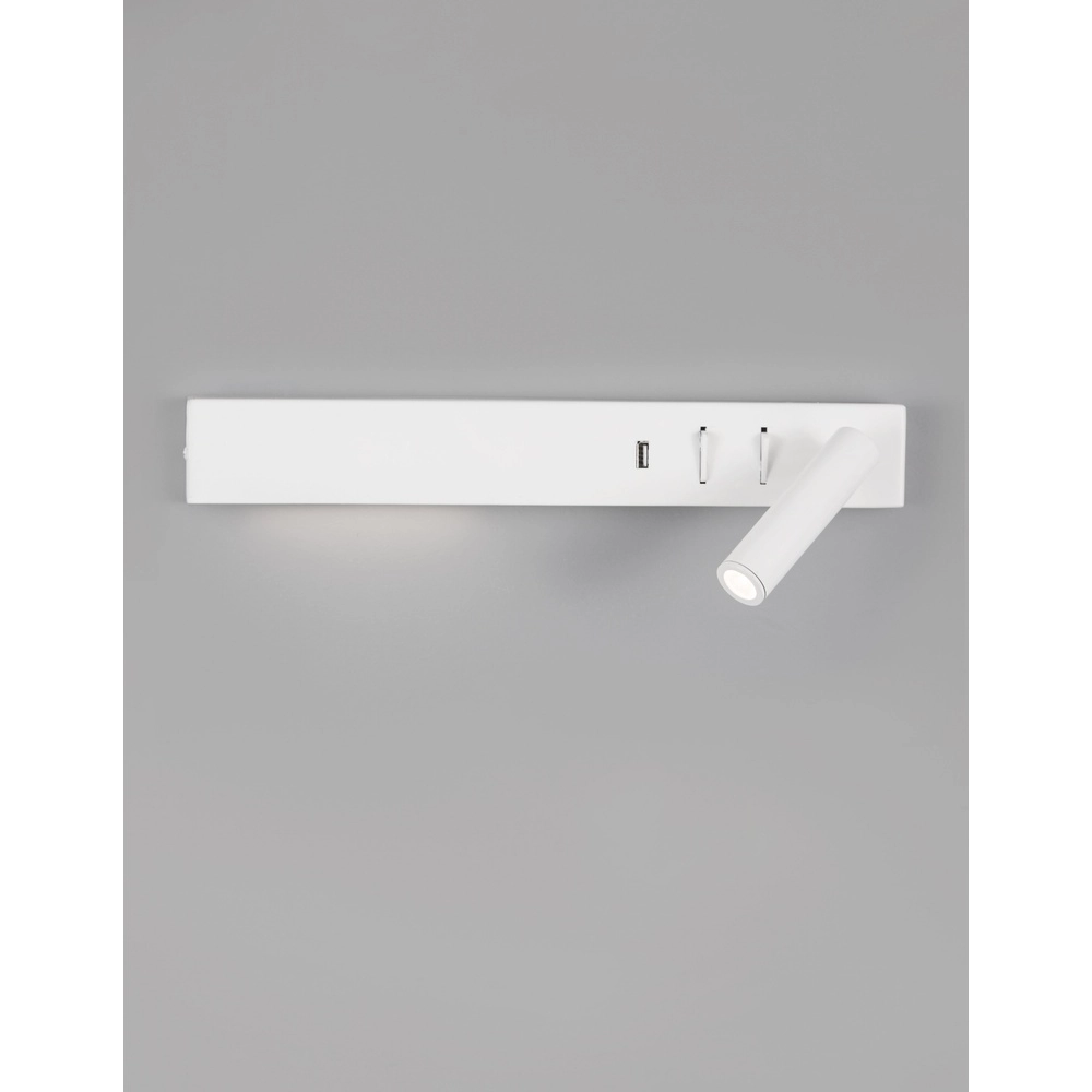 Bedside lamp Vida Right White with USB Lyora 5212017427878