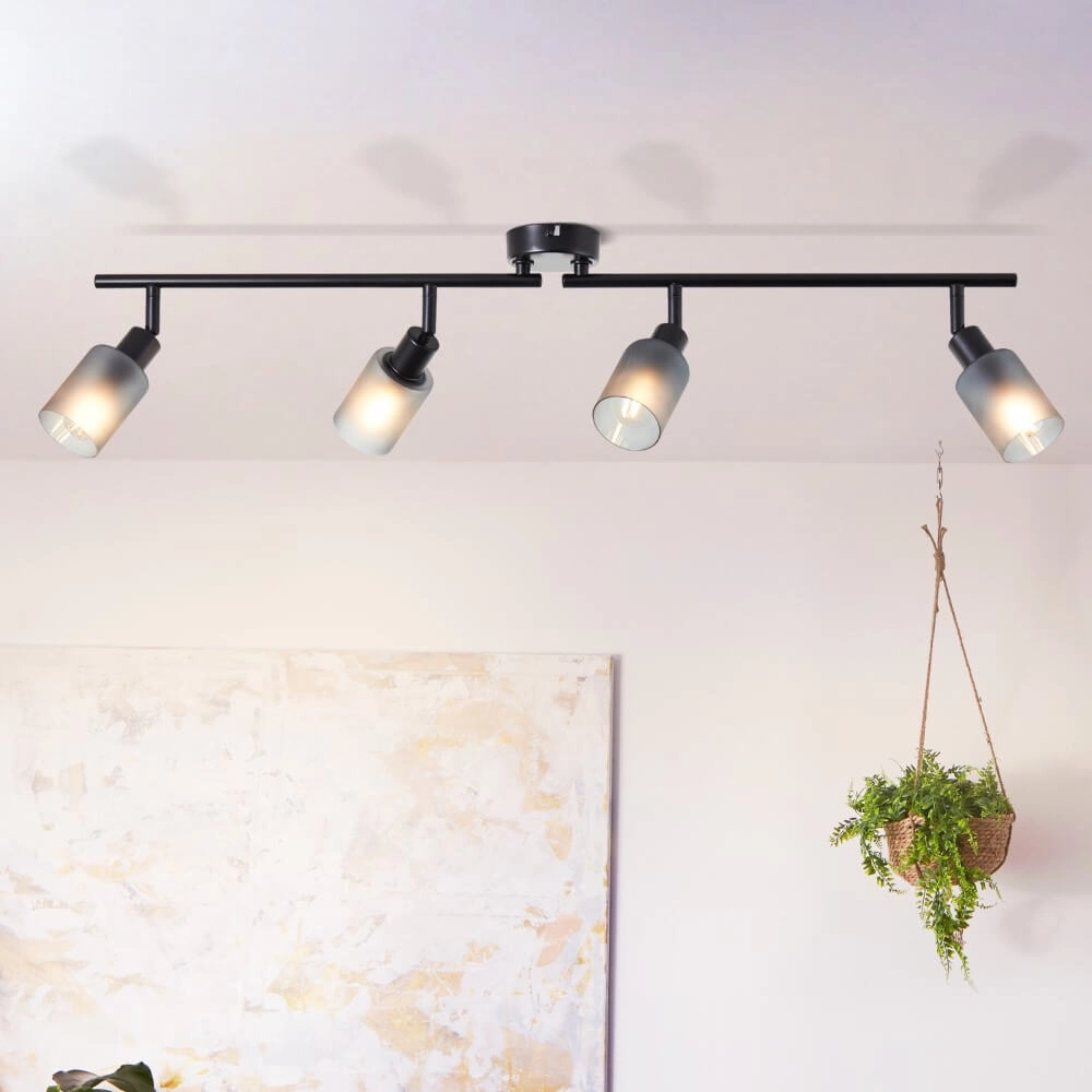 Black ceiling lamp Loralie 4-light Brilliant 4004353413254