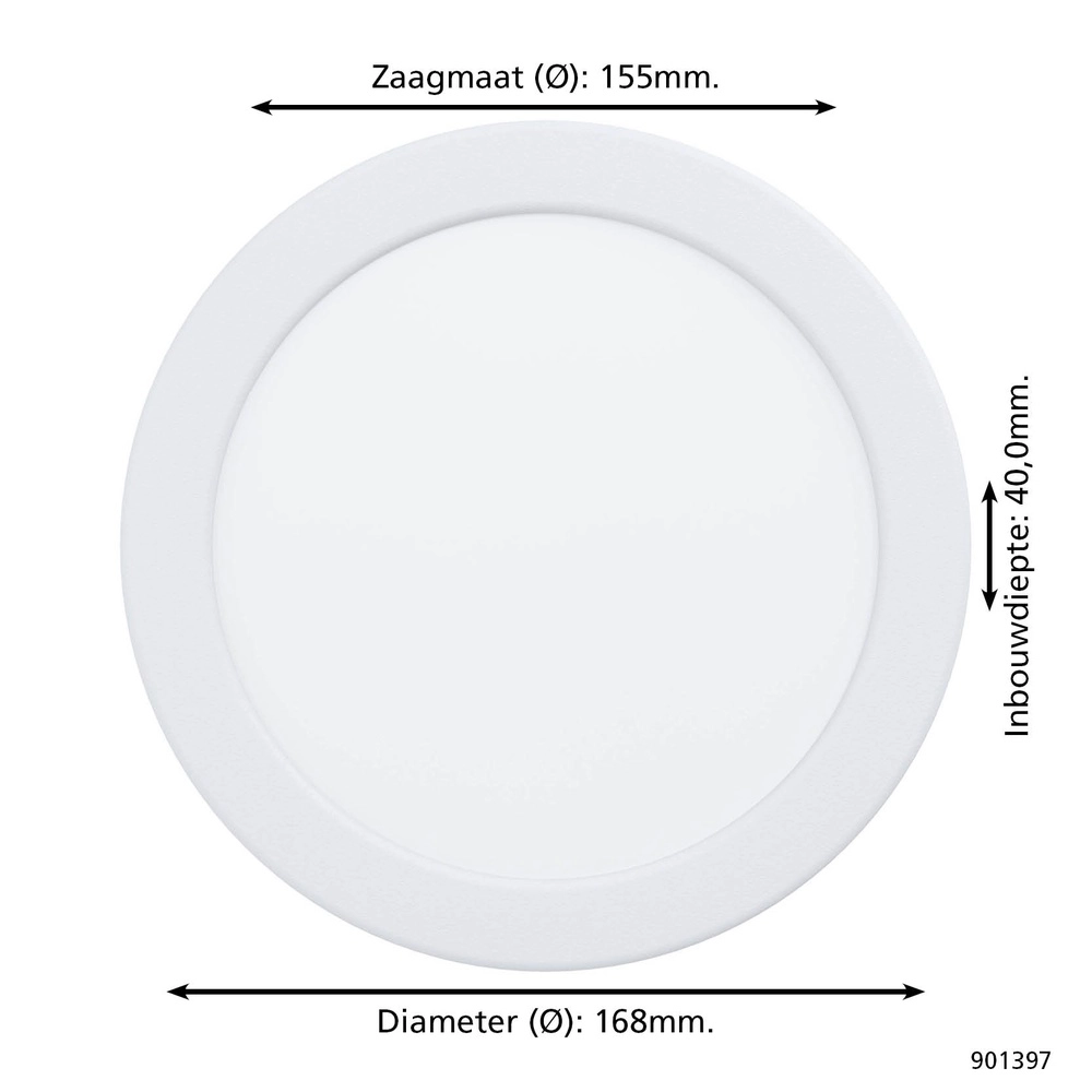 Recessed lamp Fueva 6 round - white - Ø 16,8cm Eglo 9008606330775