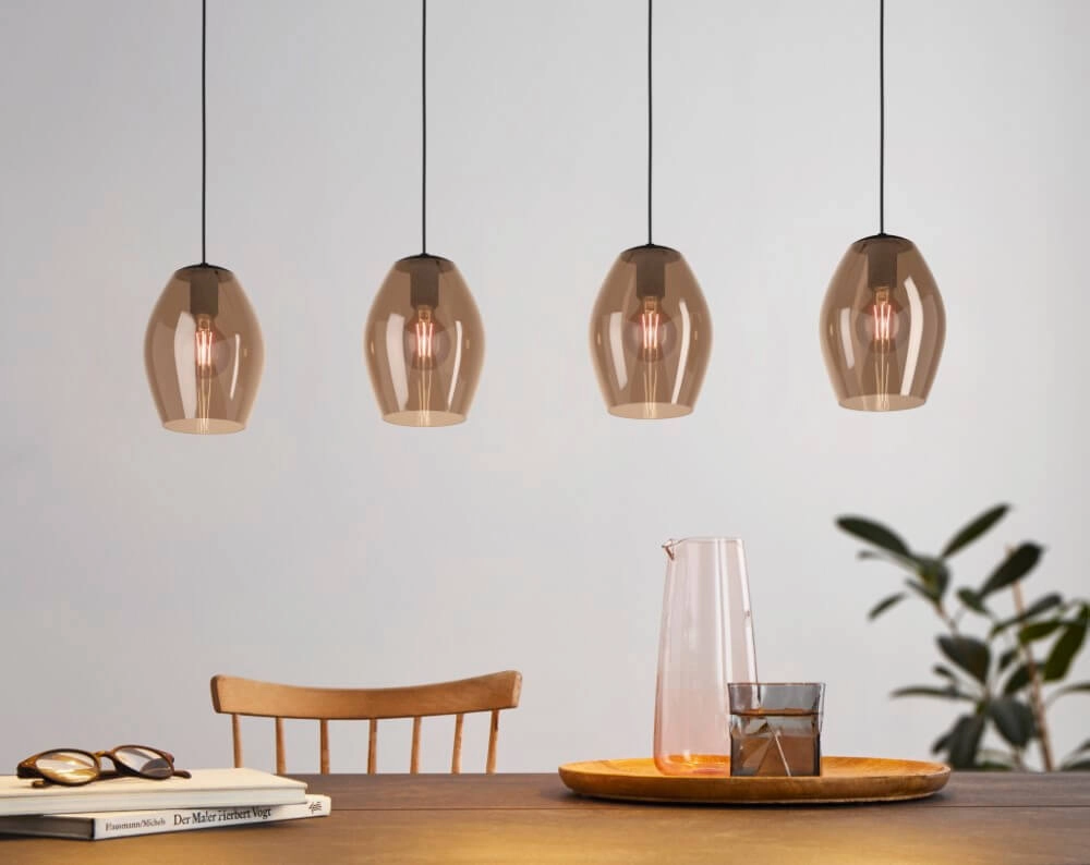 Amber glass hanging lamp Estanys 1 4-light Stars of Light 9008606235957