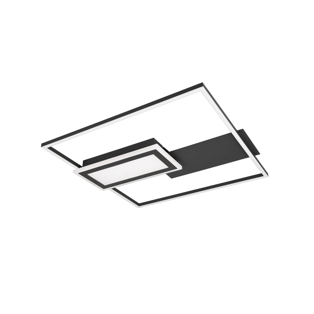Square ceiling lamp Spiro black 50cm Trio 4017807612455