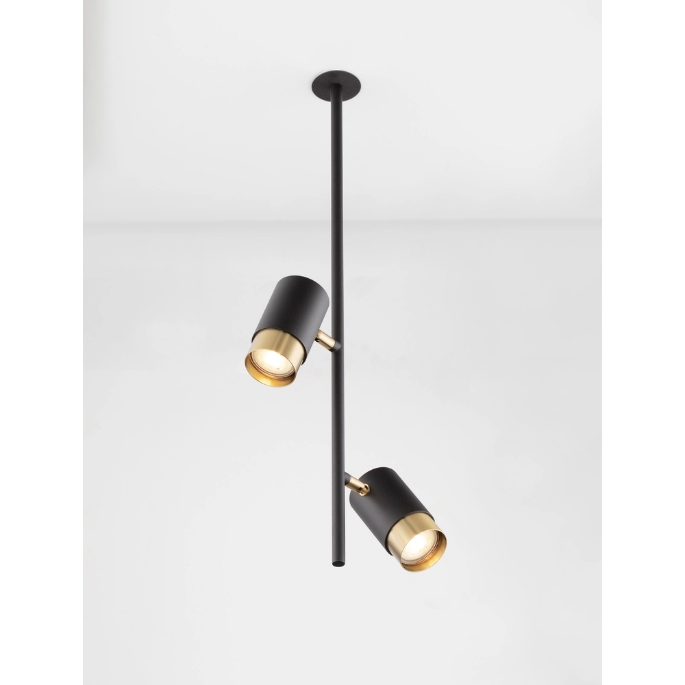 Ceiling lamp Pongo Built-in double black and gold