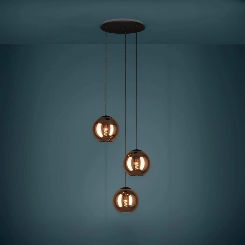 Vide pendant lamp Cordoba with red copper glass Stars of Light 9008606222209