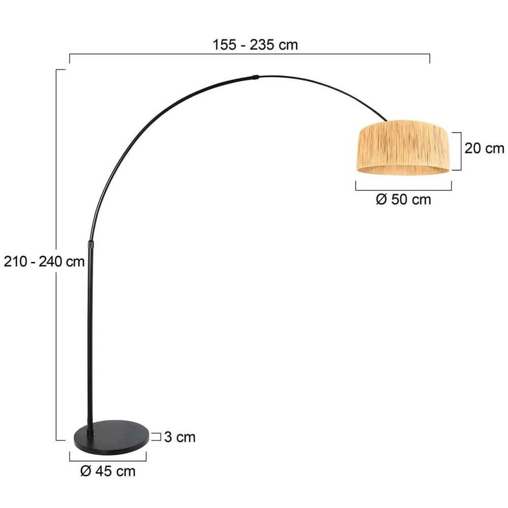 Arc lamp Sparkled Light black with straw shade Steinhauer 8712746172881