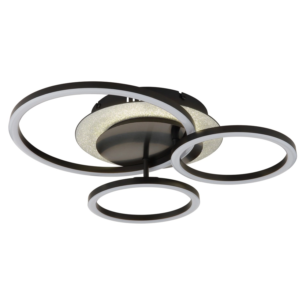 Black ceiling lamp Norberto 3 rings Globo 9007371572830