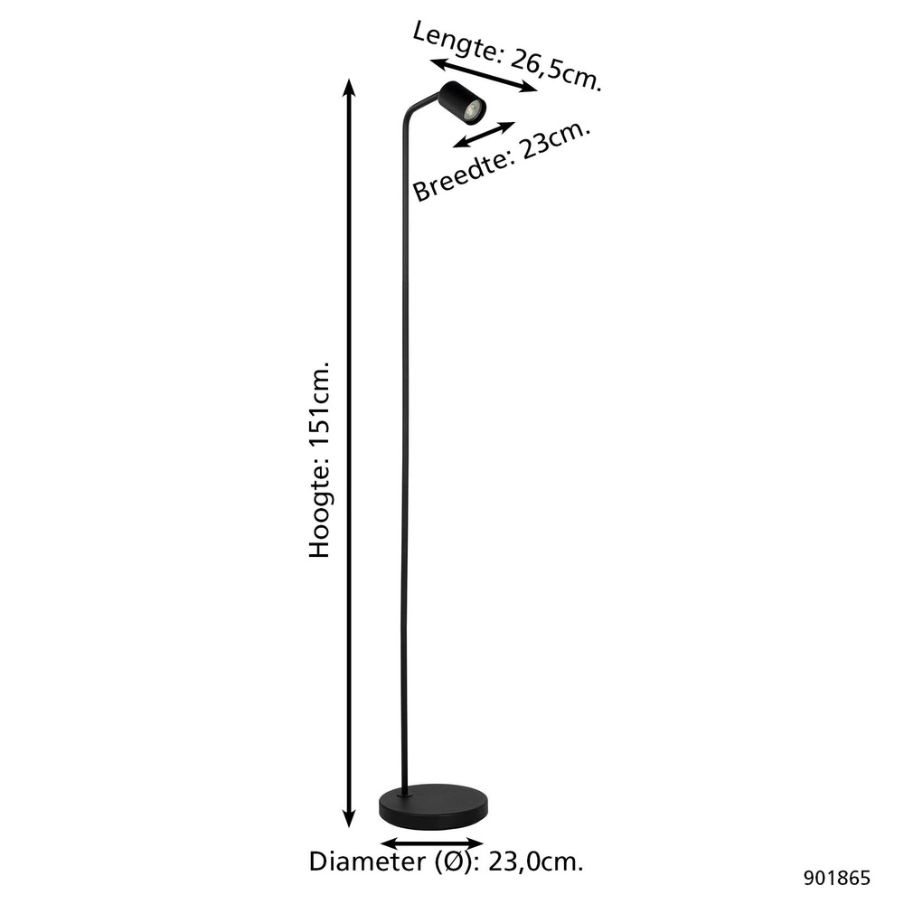 Black floor lamp Rigomagno design Eglo 9008606360291