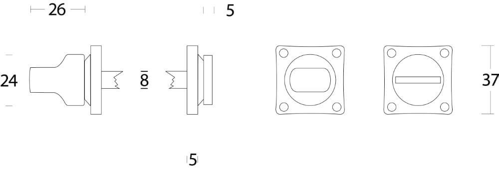 Toilet closure Tira square nickel matt Intersteel 8714186096994