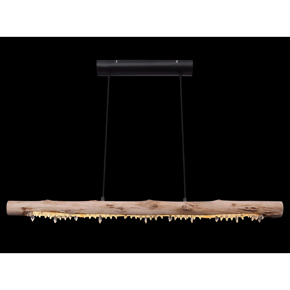 Dining table pendant lamp Felicitas black with wood Globo 9007371392889