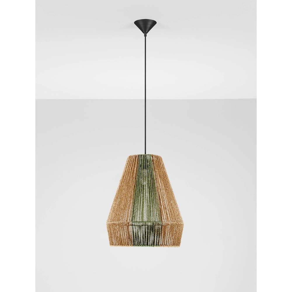 Pendant lamp Dena Ø 39cm brown with green Lyora 5212017477309