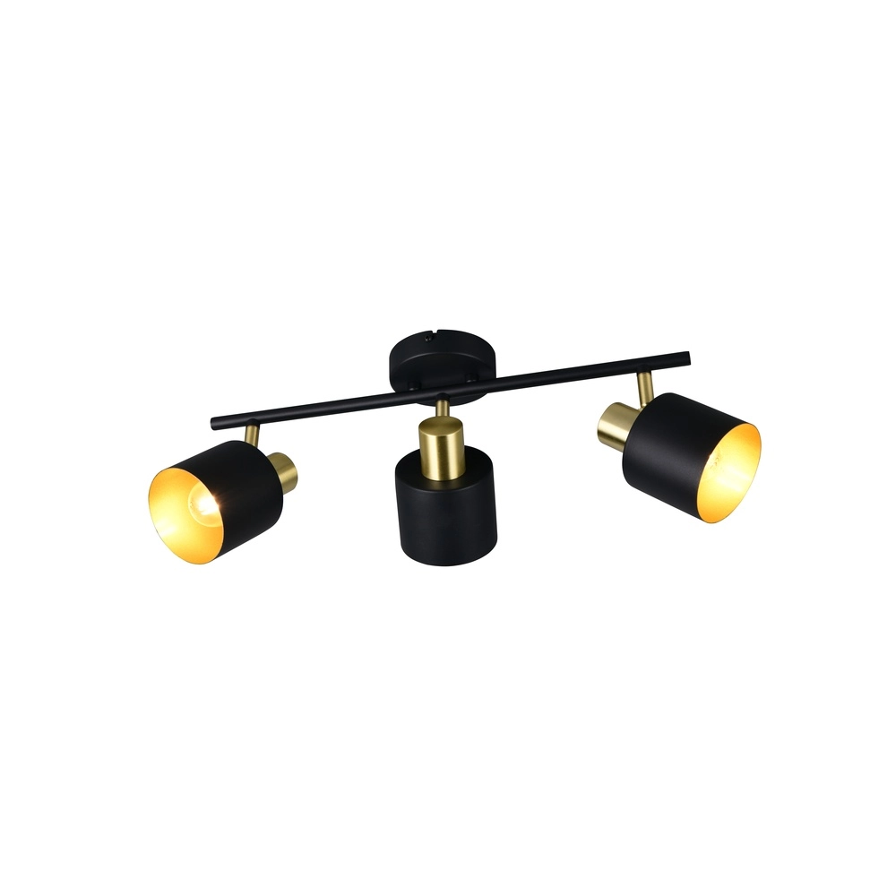Ceiling lamp Eva 3-light black with gold
