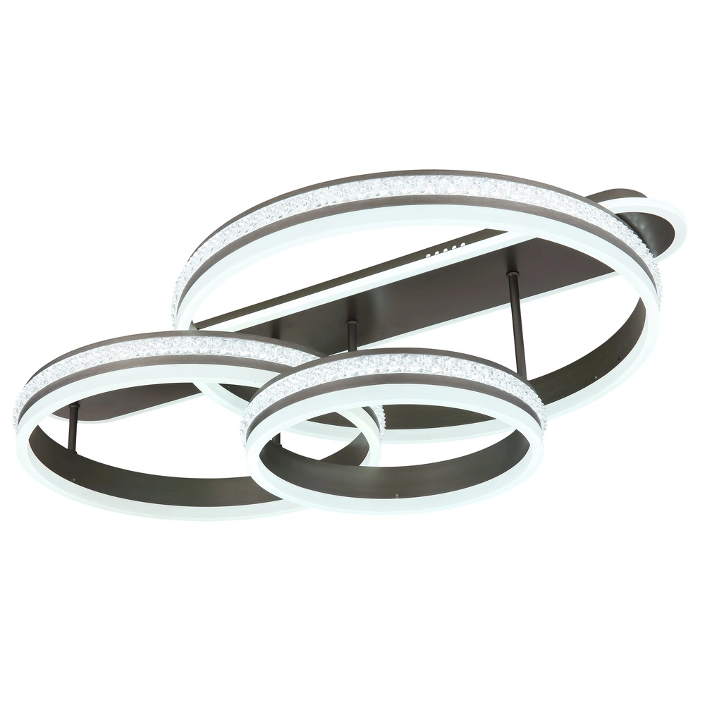 Design ceiling lamp Grouni 3 rings titanium brushed Globo 9007371449002