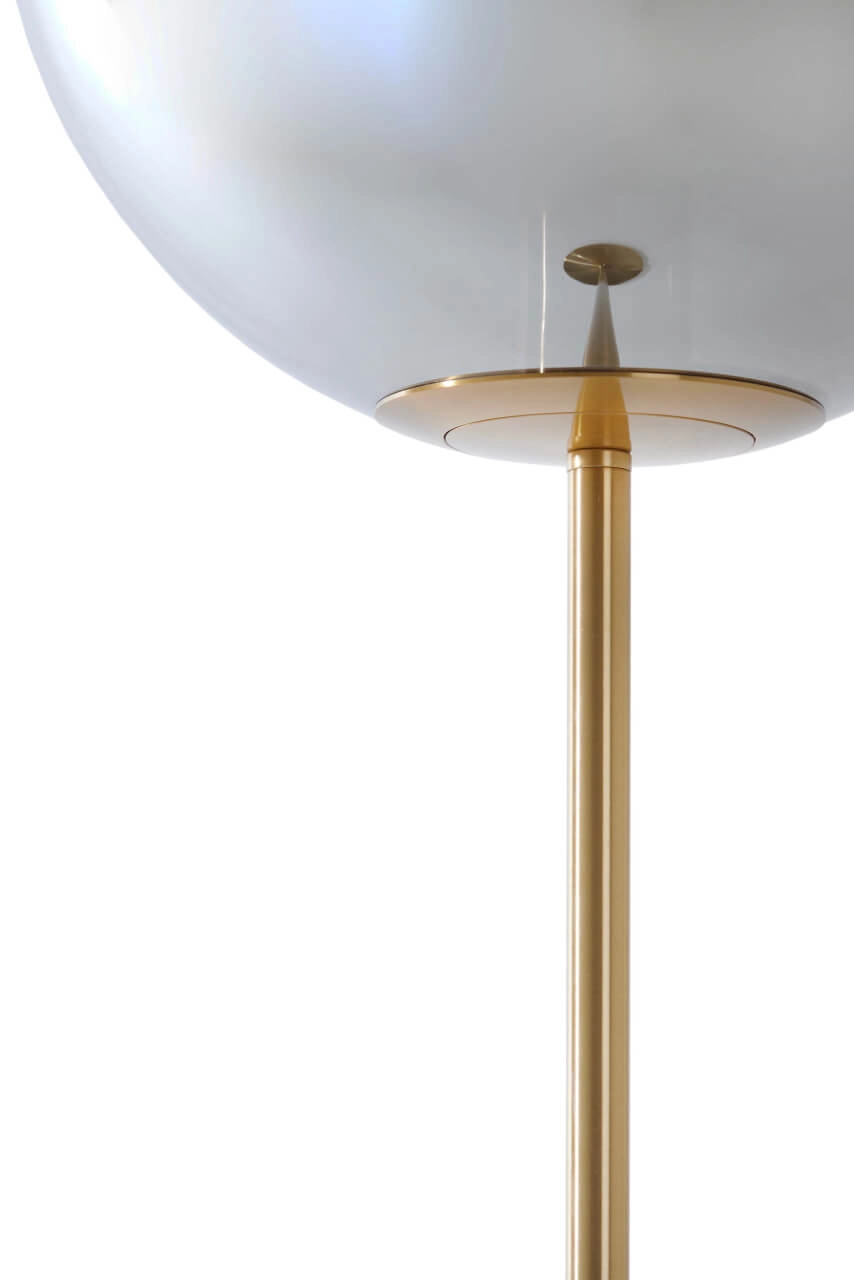Golden floor lamp Medina with smoke glass Light & Living 8717807696979