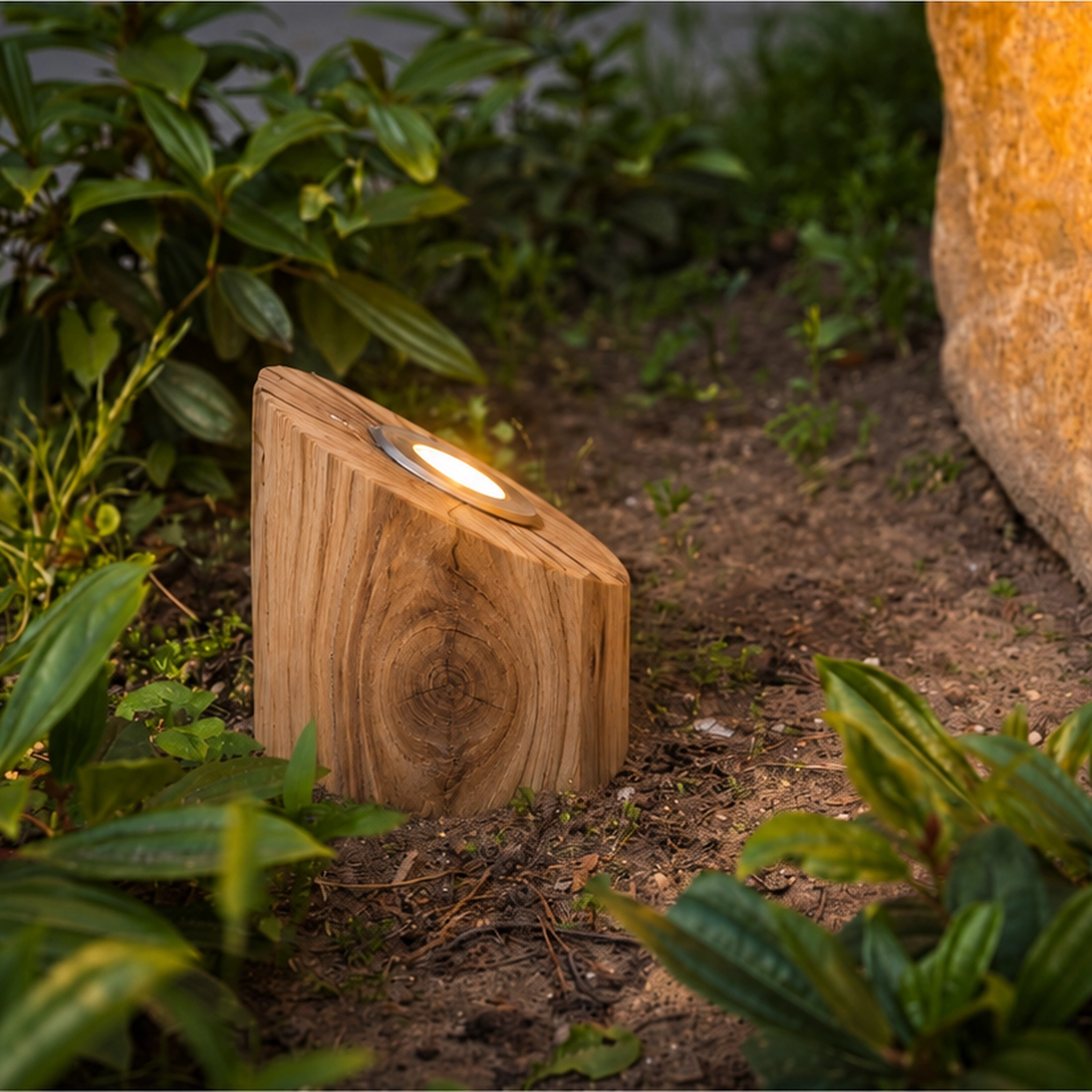 Wooden uplighter Basso Chestnut - 40cm - 2700K