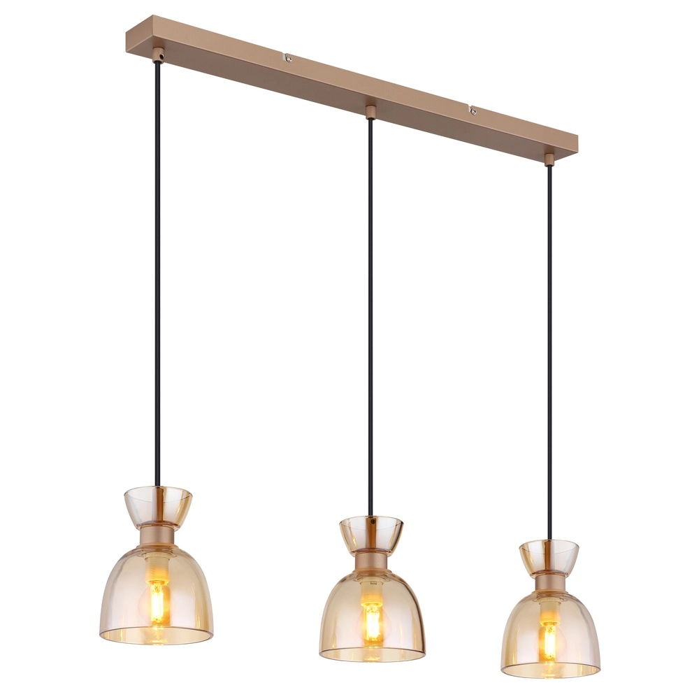 Design pendant lamp Massey coffee brown 3-light