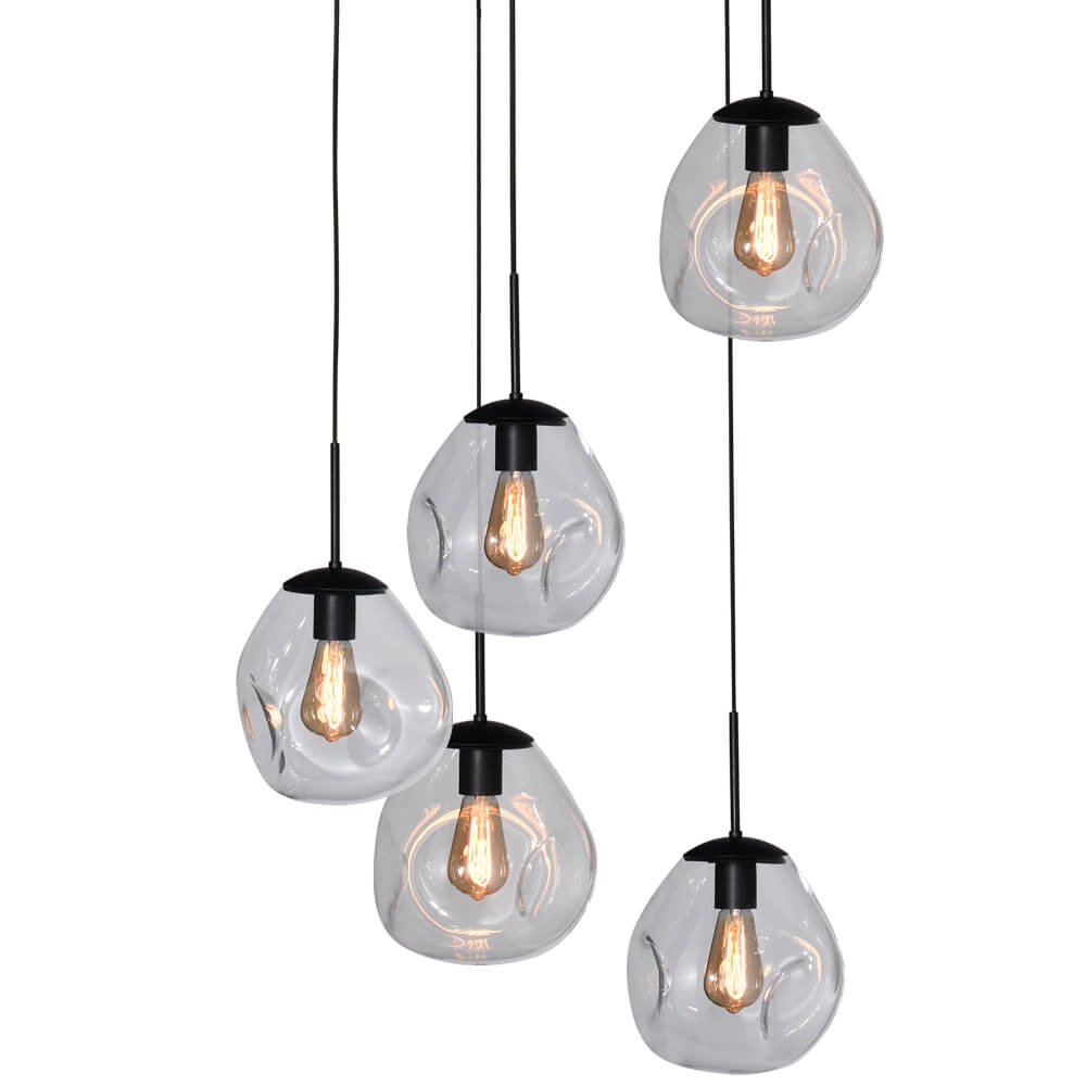 Vide hanging lamp Lava 5x clear glass Ø 24cm Masterlight 8718121286518