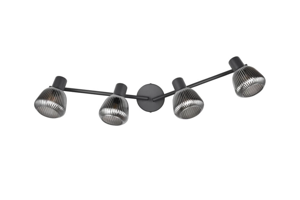 4-light ceiling lamp Tarifa with ribbed glass Trio 4017807615852