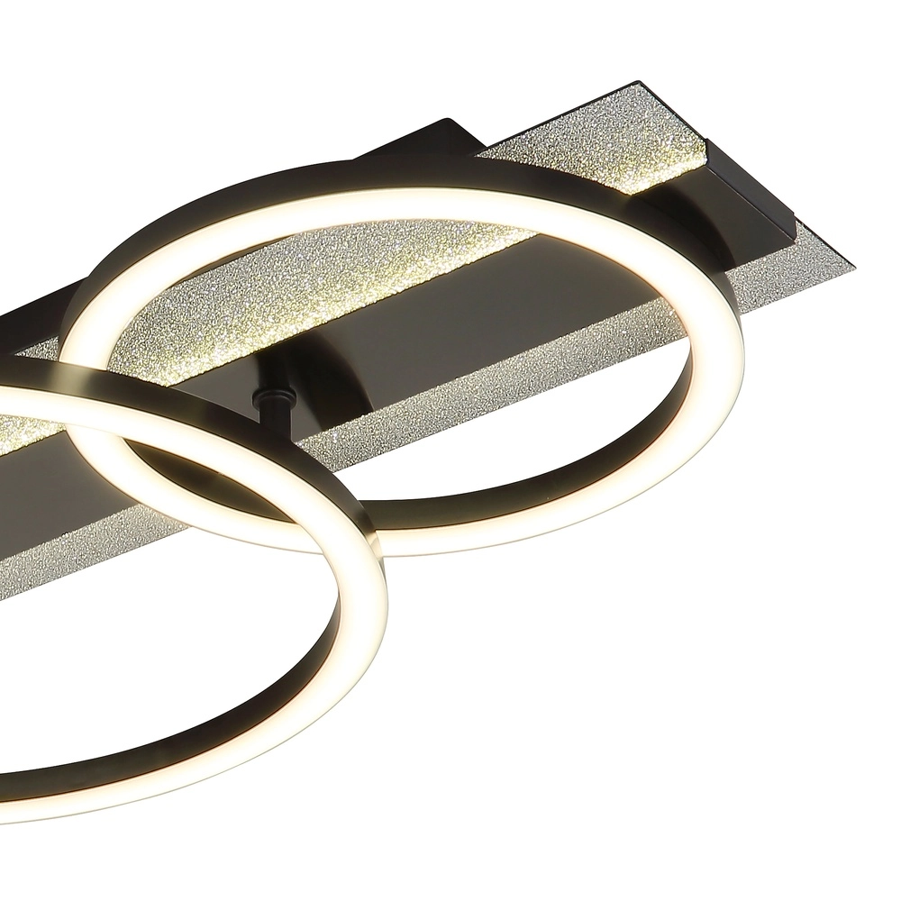 Black ceiling lamp Norberto 4 rings Globo 9007371575831
