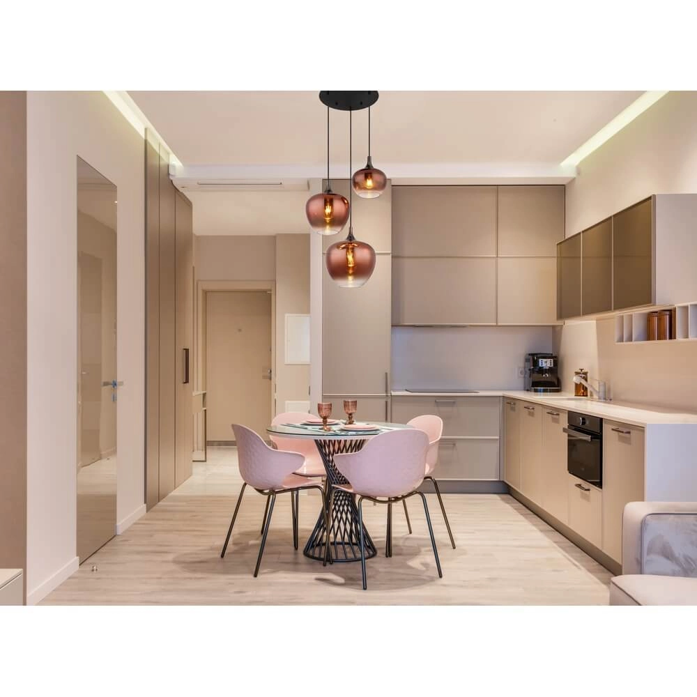 Black pendant lamp Maxy with red glass Ø 48cm Globo 9007371459971