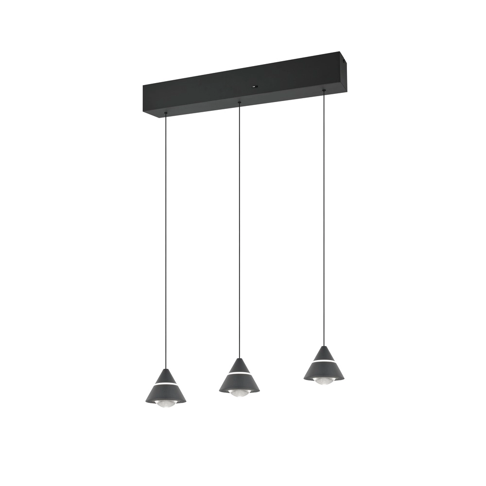 Design pendant lamp Romeo 3-light black Trio 4017807667769