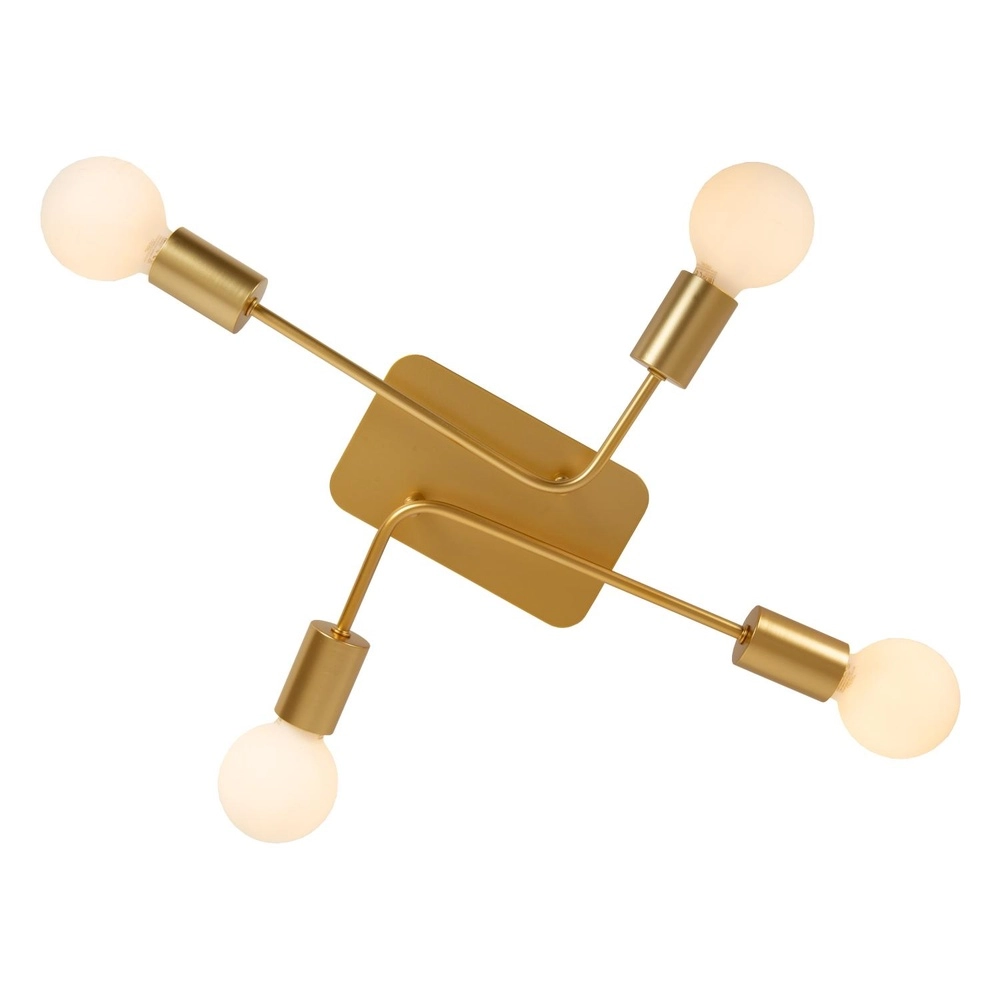 Ceiling lamp Lester 4-light gold Lucide 5411212211736