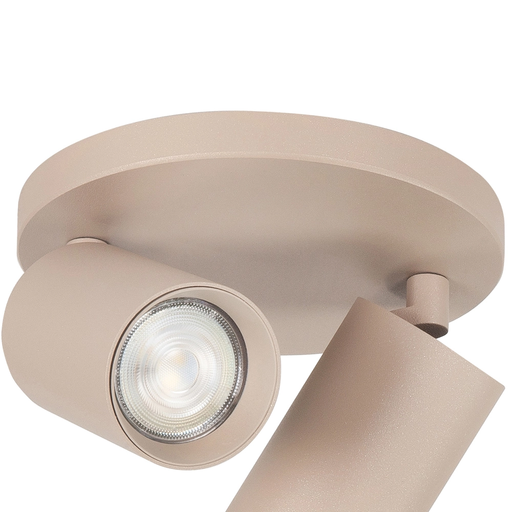Surface-mounted spot Mila 2-light round sand brown Highlight 8718379050398