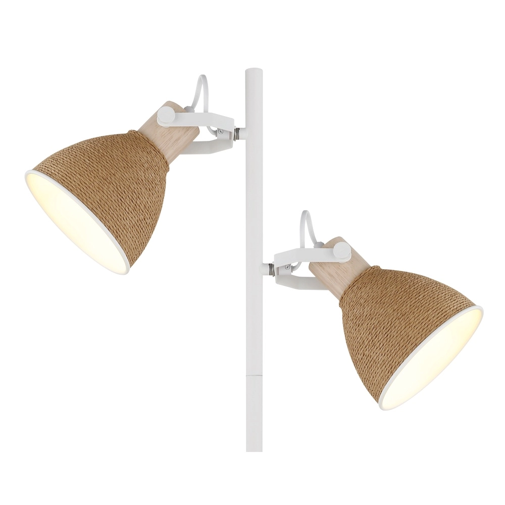 Floor lamp Lyndon White with rattan Globo 9007371580903