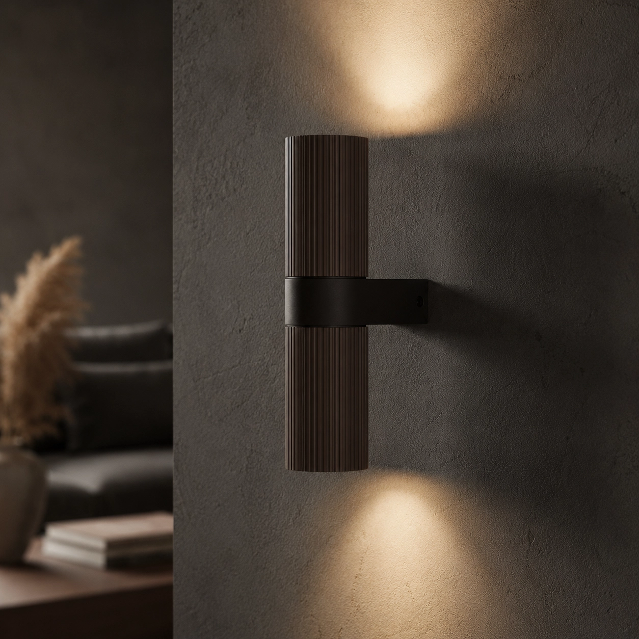 Wall spot ribs Linea Brown with black