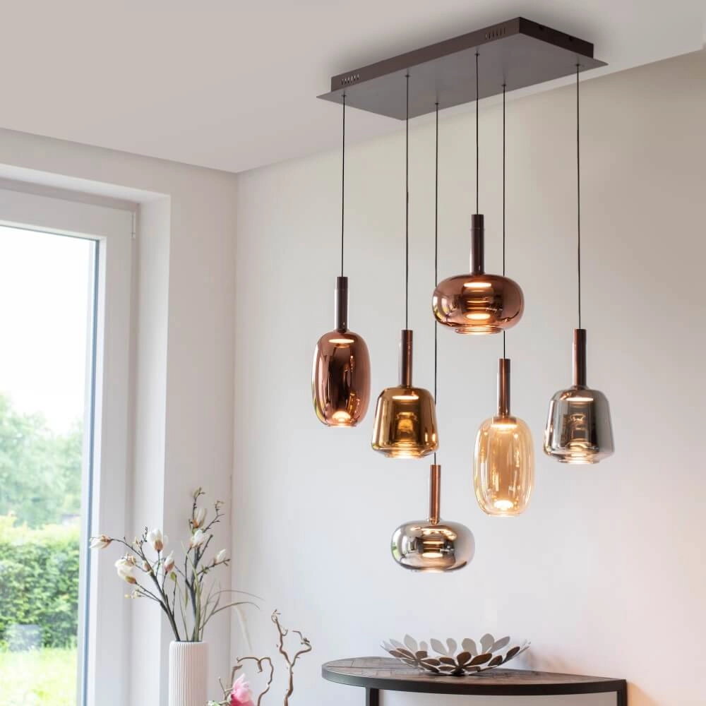 Cheerful hanging lamp Irides 6-light straight Paul Neuhaus 4012248383674