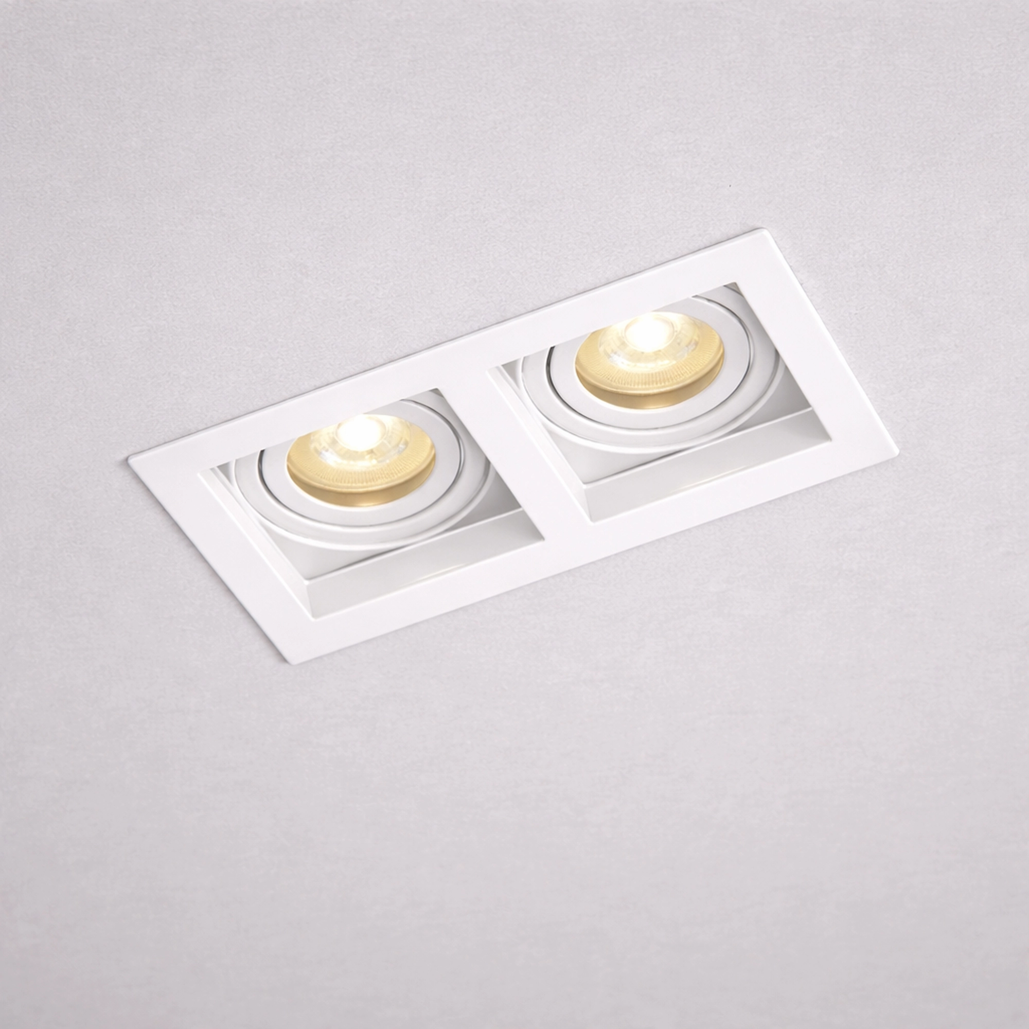 Rectangular recessed spotlight Grid 2-light white
